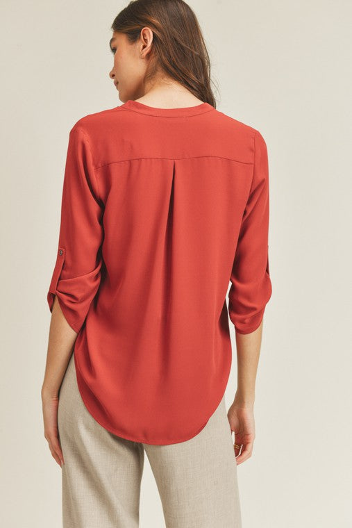 V Neck Top - Fuzzys Fashion USA