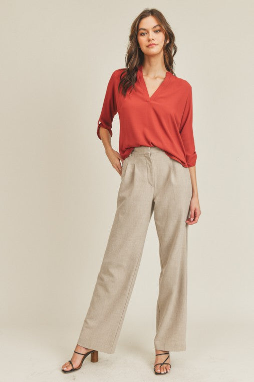 V Neck Top - Fuzzys Fashion USA