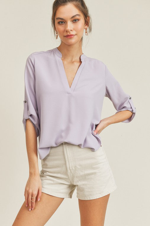 V Neck Top - Fuzzys Fashion USA